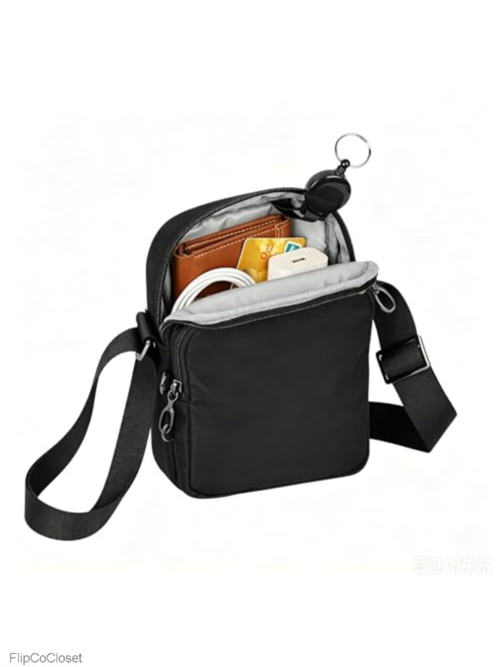 Mini Anti Theft Crossbody Sling Bag RFID Water Resistant Zipper Lock Travel